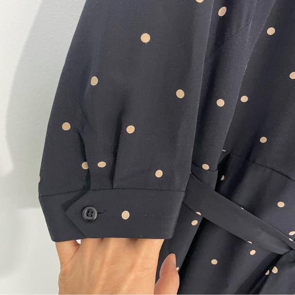 Talbots Navy Polka Dot Midi Dress - Picture 8 of 16